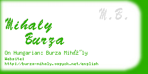 mihaly burza business card